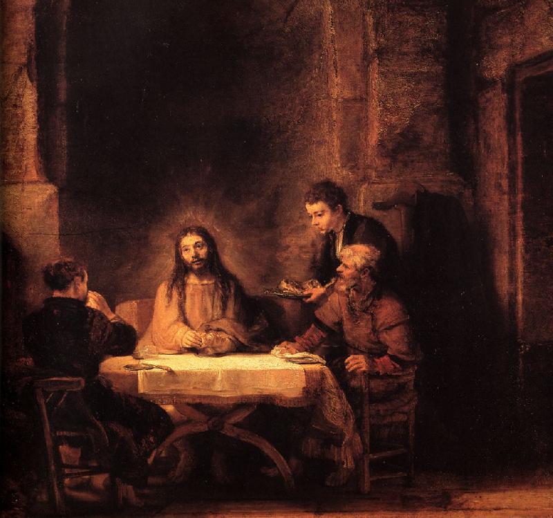 REMBRANDT Harmenszoon van Rijn Supper at Emmaus   fu oil painting picture